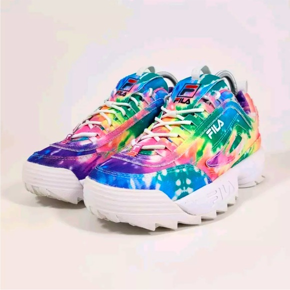 NWOT FILA Women’s Disruptor II Tie Dye Platform Sneakers U.S. Size 8.5 - Picture 1 of 12